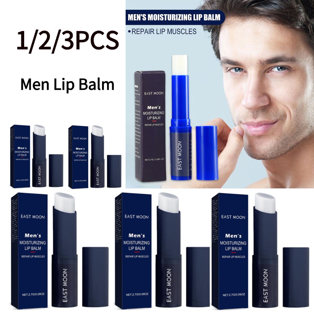 Lip Balm - 1/2/3PCS ลิปบาล์มสำหรับผู้ชายให้ความชุ่มชื้น ป้องกันริมฝีปากแตก สดชื่น ไม่เหนียวเหนอะหนะ ลิปบาล์มของขวัญสำหรับเพื่อนพ่อ