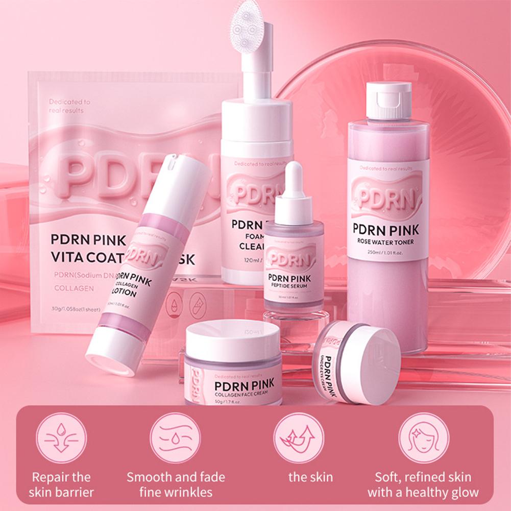 Skincare Glowing - ชุดผลิตภัณฑ์บำรุงผิว Pink PDRN Salmon DNA Collagen