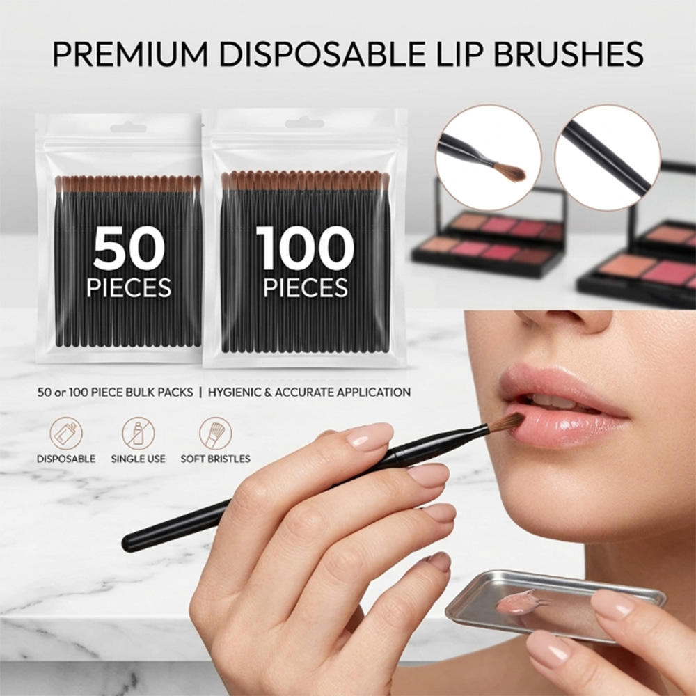 Lip Balm - 50/100 ชิ้นชุดแปรงทาปากแบบใช้แล้วทิ้งลิปสติกกลอส แวนด์ อพพลิเคเตอร์แปรงแต่งหน้าเครื่องมือความงามระดับมืออาชีพเครื่องสำอาง