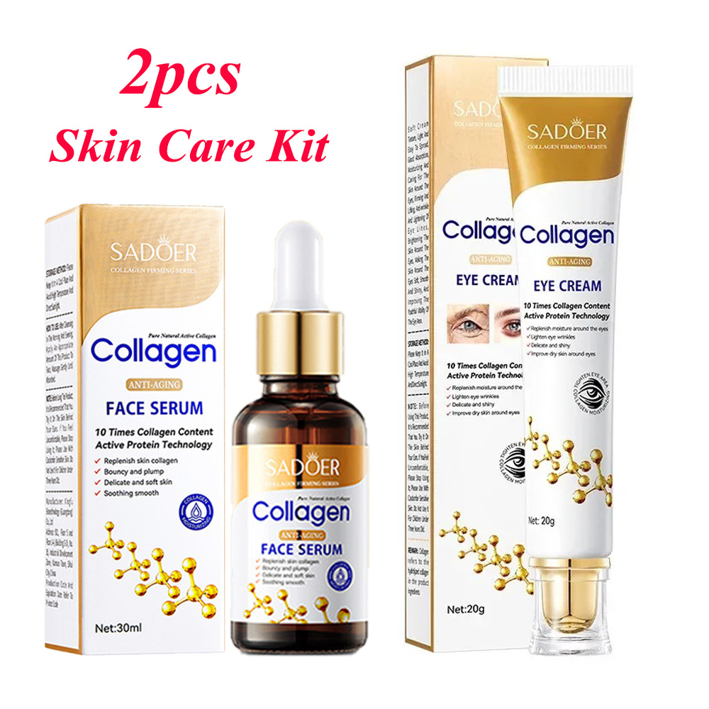Night Cream - SADOER Collagen Skin Care ชุดต่อต้านริ้วรอยเซรั่มสําหรับ Face