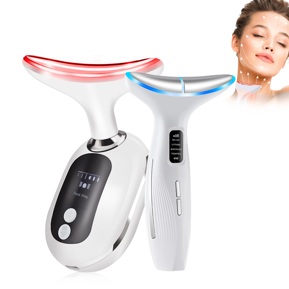 Skincare Glowing - เครื่องนวดหน้าและลำคอแบบไมโครเคอร์เรนท์ EMS ยกกระชับผิว ลดเลือนริ้วรอย พร้อมไฟ LED