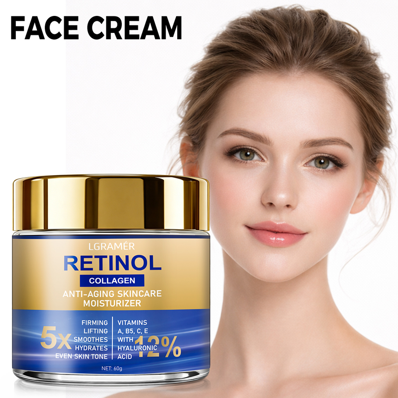 Retinol Cream - ครีมบำรุงผิวหน้าเรตินอลครีมลดริ้วรอยคอลลาเจนครีมกรดไฮยาลูโรนิก 30 ก/60 ก. ผลิตภัณฑ์ดูแลผิวเครื่องสำอางสำหรับผู้หญิงและผู้ชาย