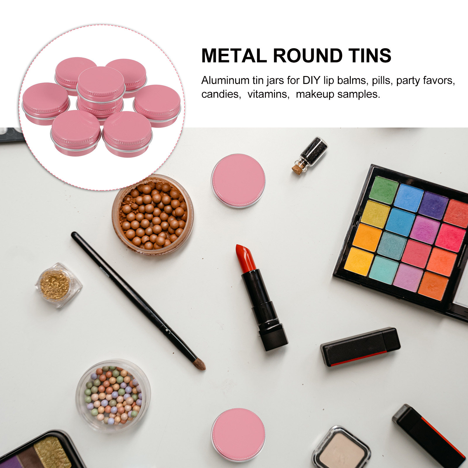 8 ชิ้น กระปุกอลูมิเนียมทรงกลมเ - Lip Balm บทวิจารณ์และราคา