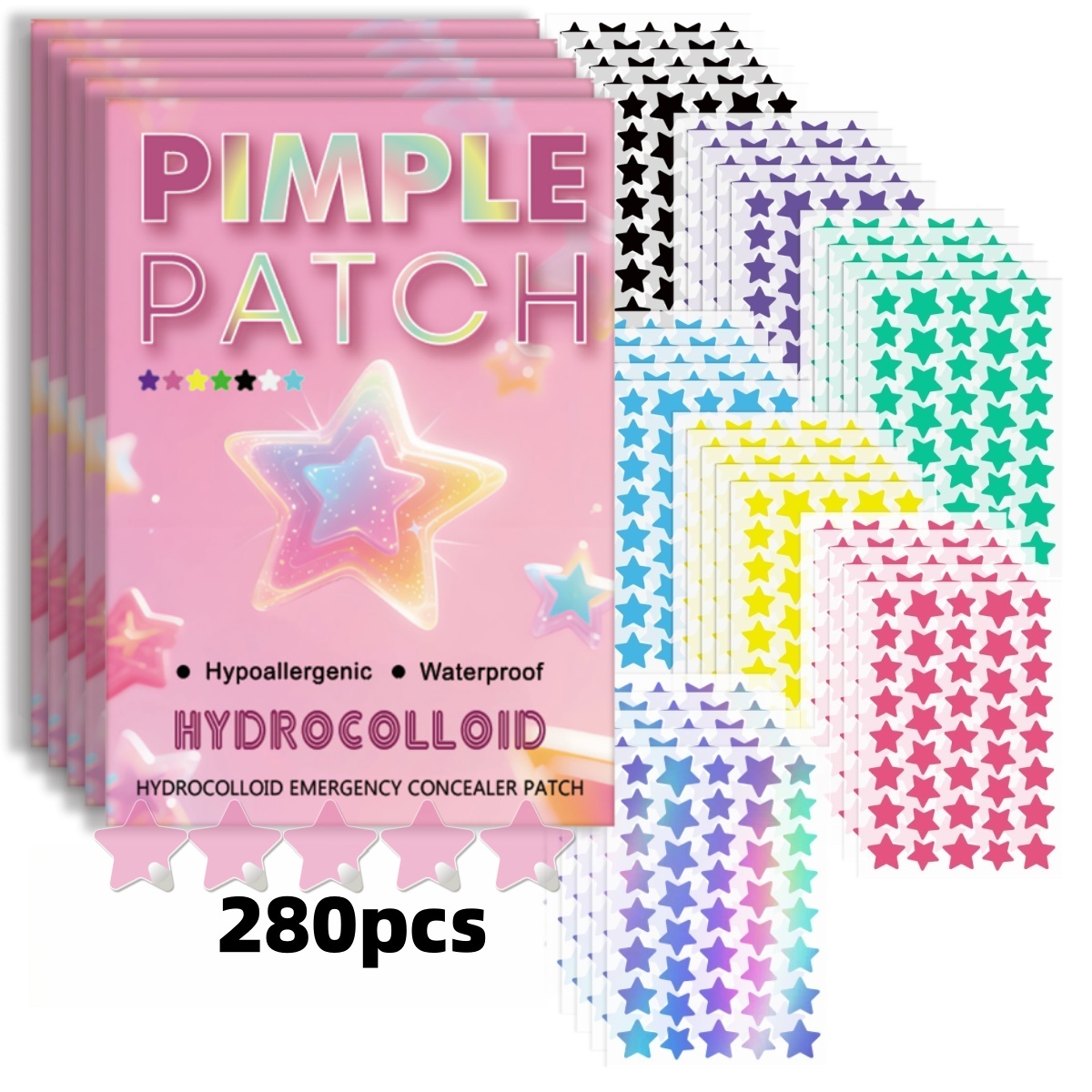 แผ่นแปะสิวรูปดาวหลากสี 280 ชิ้ - Face Moisturizer บทวิจารณ์และราคา