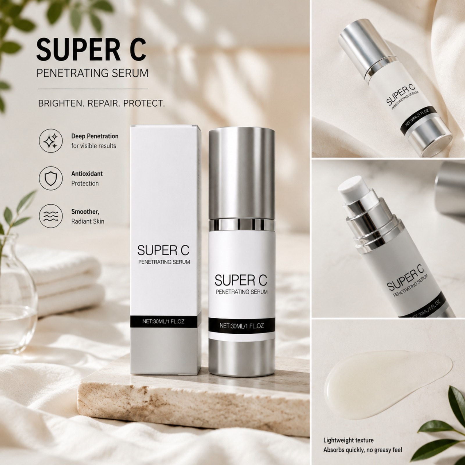 เซรั่มวิตามินซี บำรุงผิวหน้าให - Vitamin C Serum บทวิจารณ์และราคา