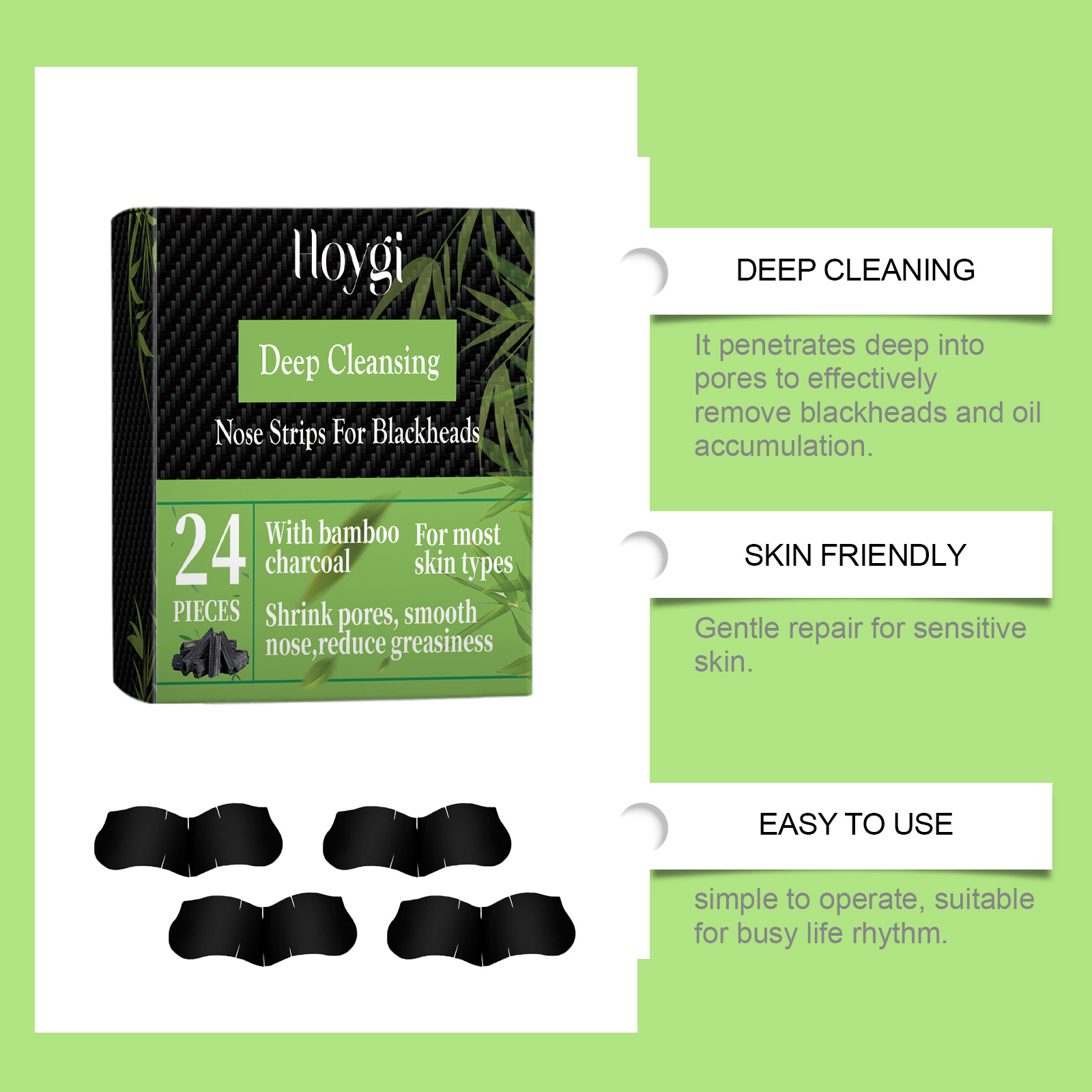 แผ่นแปะจมูกถ่านไม้ไผ่สำหรับสิว - Skincare China บทวิจารณ์และราคา